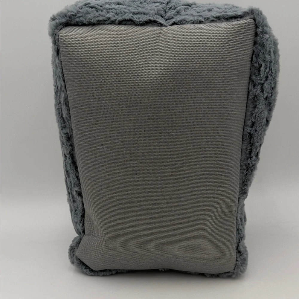 Gray Fuzzy Storage Basket